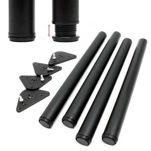 Edelstahl tischbein 4er set - edelstahl,